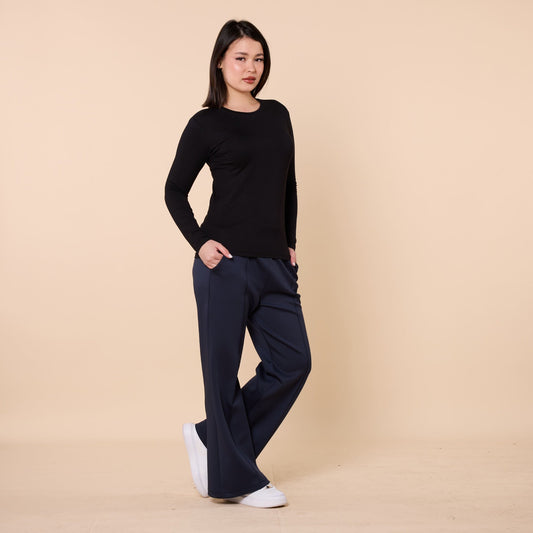 Long Sleeve Basic Crew Neck Jersey Bodysuit