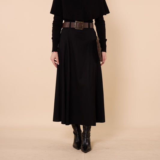 Belted Midi Length Skirt