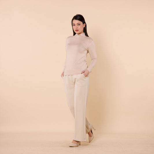 Long Sleeve Turtleneck Stretch Jersey Bodysuit