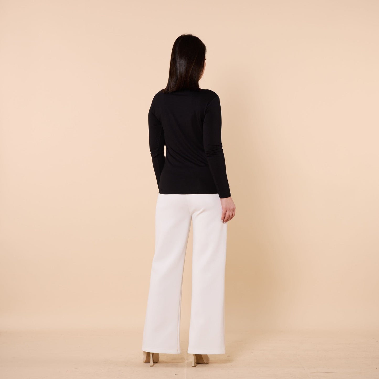 Long Sleeve Turtleneck Stretch Jersey Bodysuit