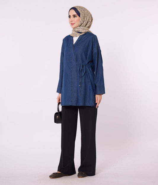 Sash-Tied Kimono Tunic
