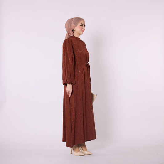 Loose Dress with Gathered Sleeves