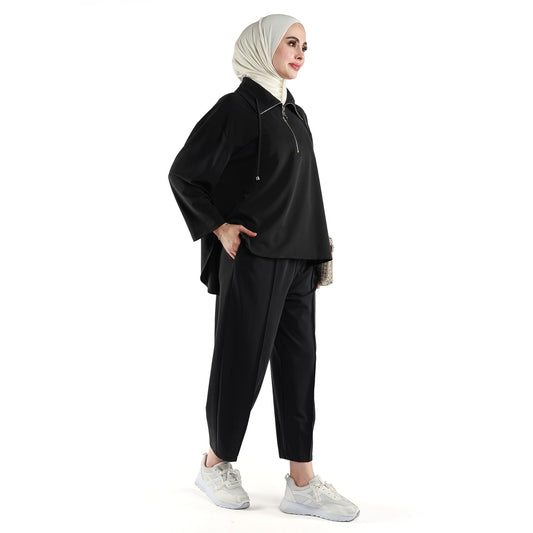 Modal Fabric Boxy Fit Relaxed Pants Set