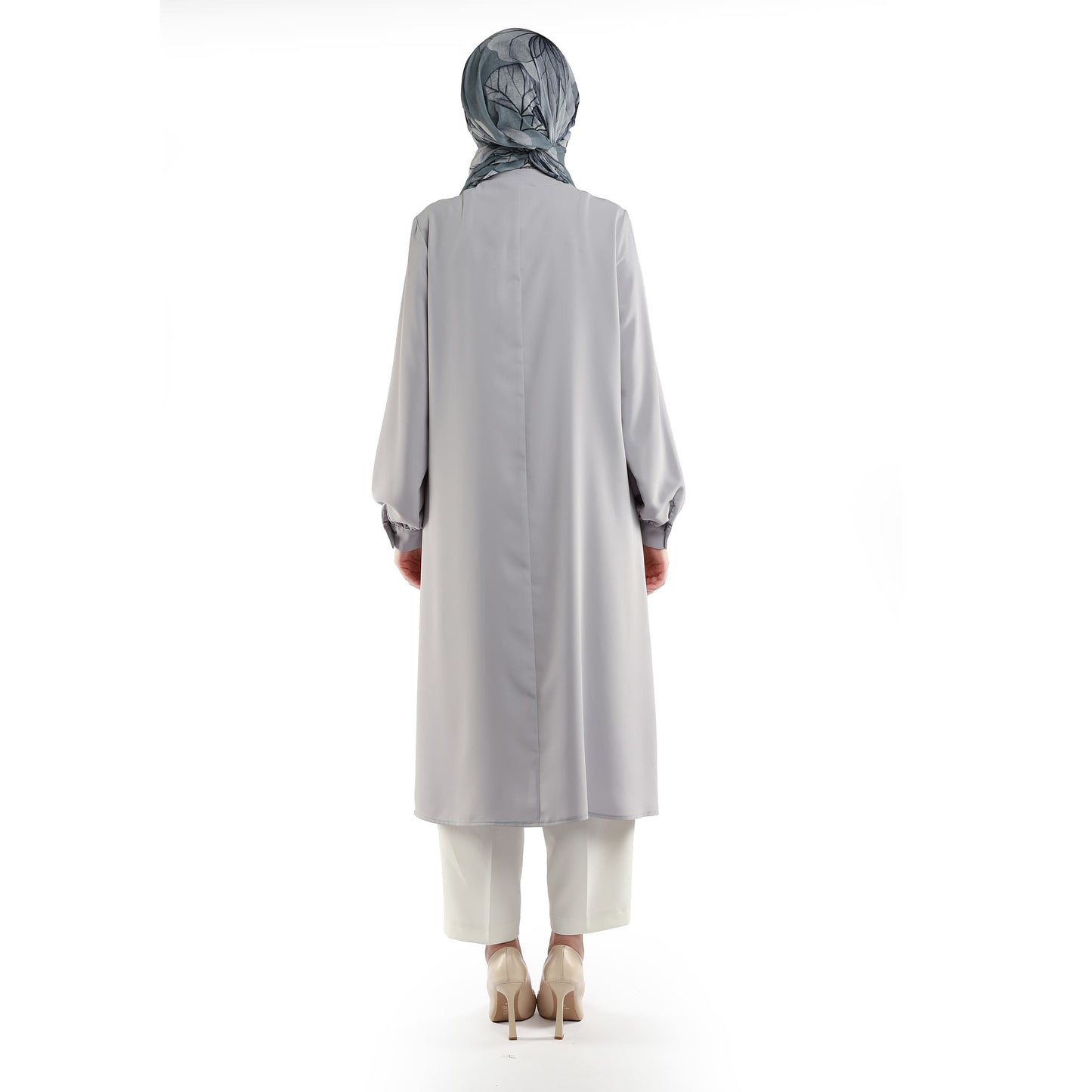 Stone-Detailed Textured Fabric Tunic