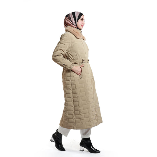 Fur Collar Quilted Coat