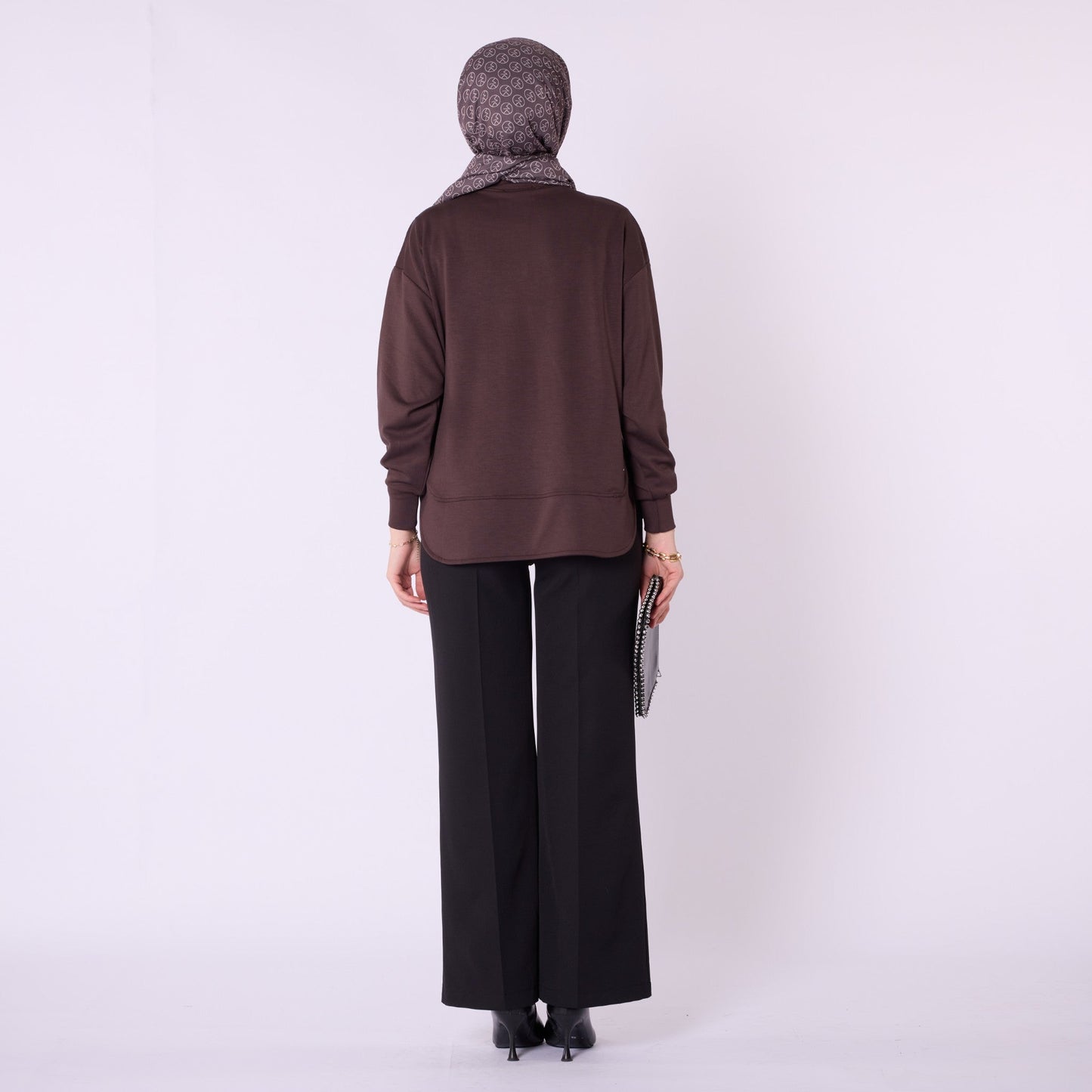 Relaxed Fit Crew Neck Plain Tunic
