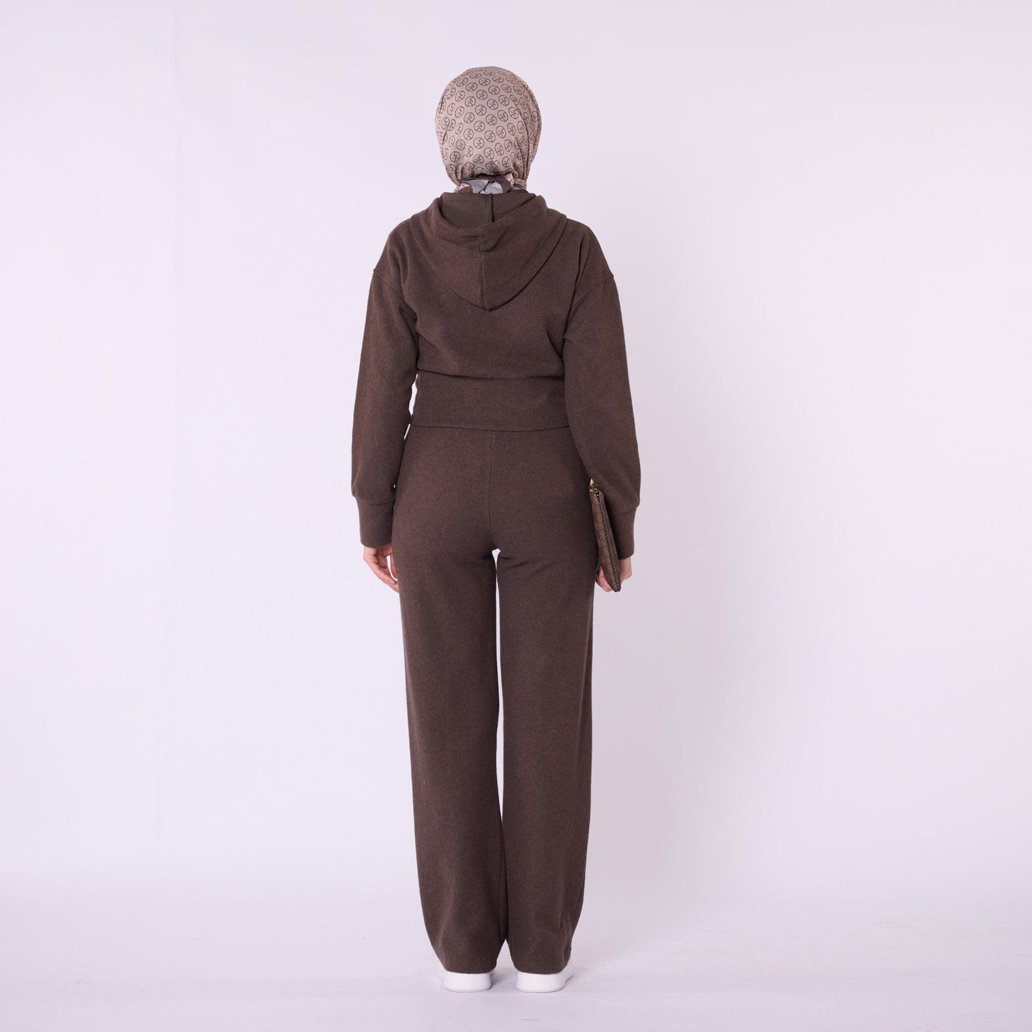Zip Up Hooded Crop Top and Wide Leg Pocket Pants Set