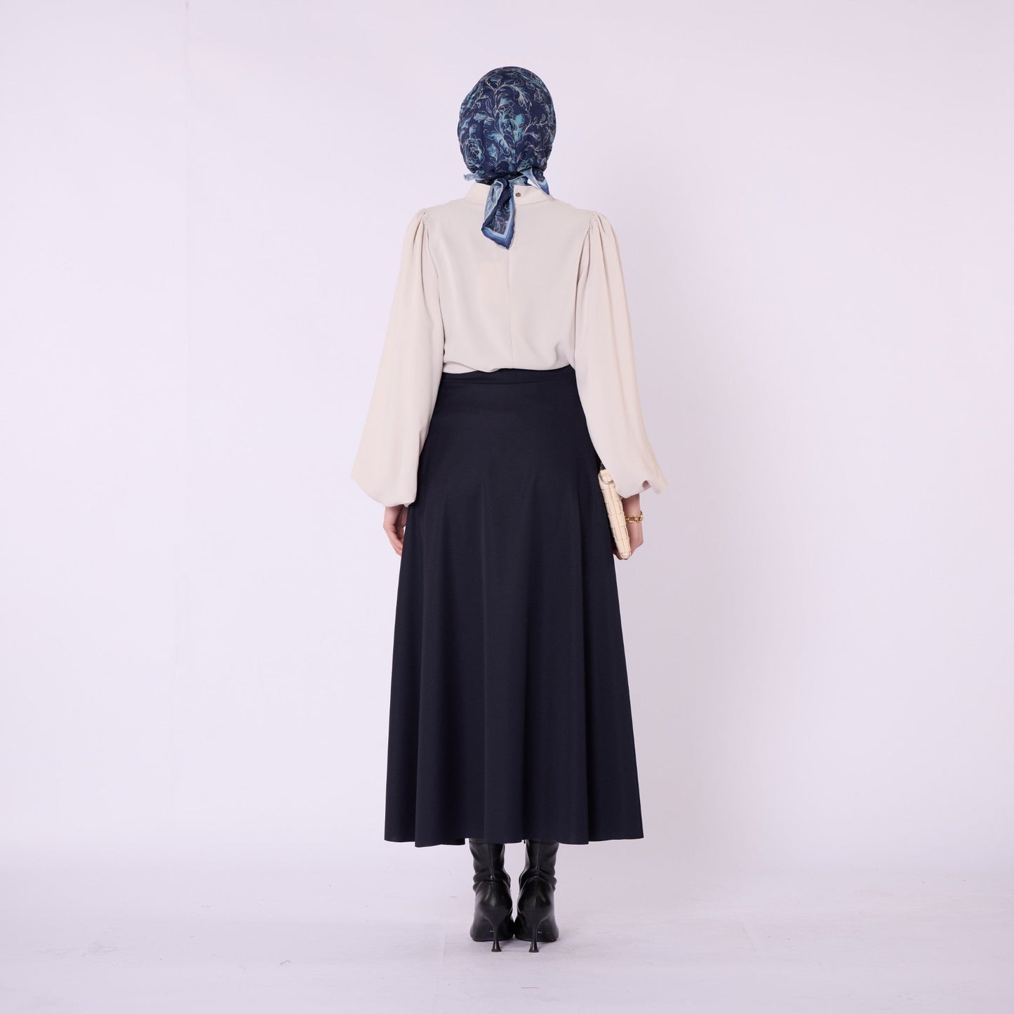 Elastic Waist Straight A Line Winter Skirt