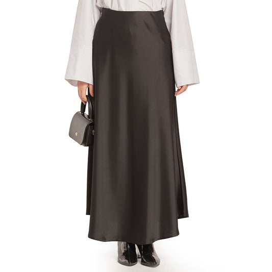 Elastic Waist Satin Skirt
