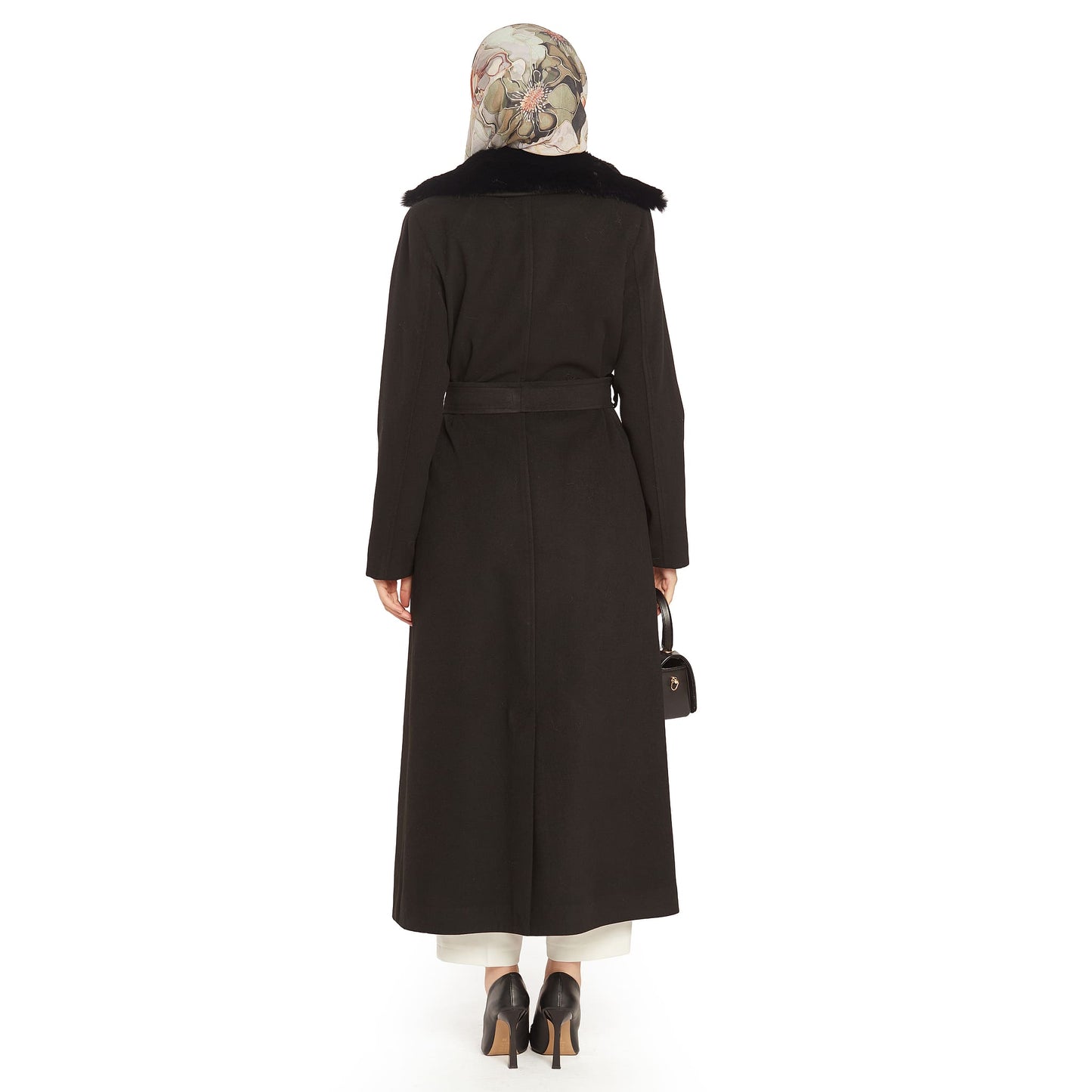 Fur-Detailed Pocketed Cashmere Coat