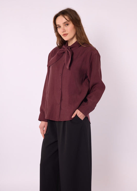 Tencel Shirt with Bow Detail