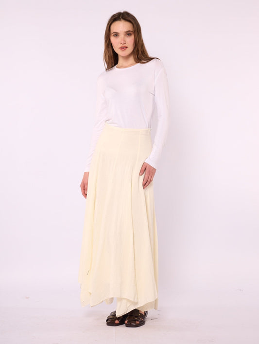 Lined A-Line Skirt in Muslin Fabric