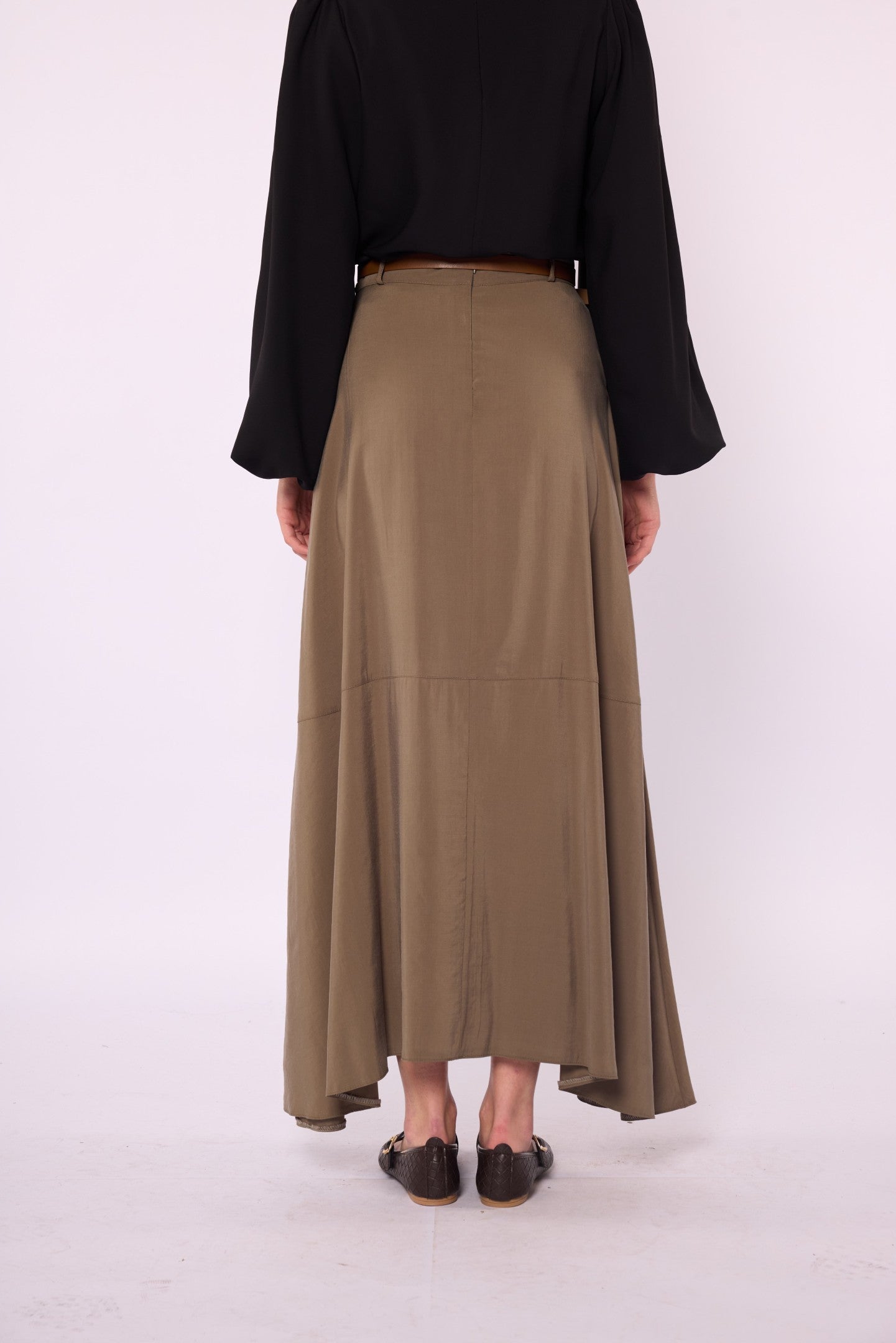 A-Line Skirt with Stitch Detail and Pockets