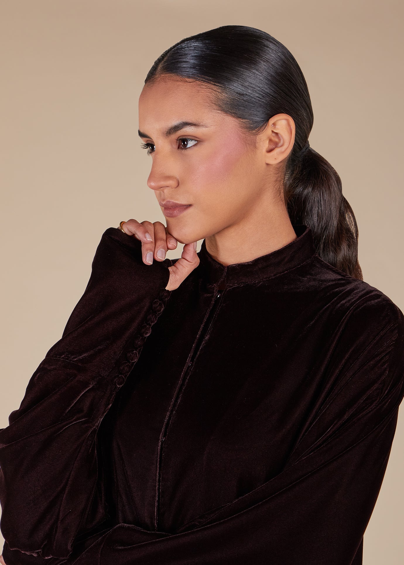 Haiza Abaya Dark Brown - Final Sale