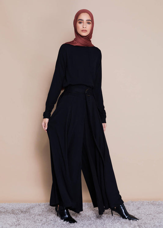Full Flare Trousers Black