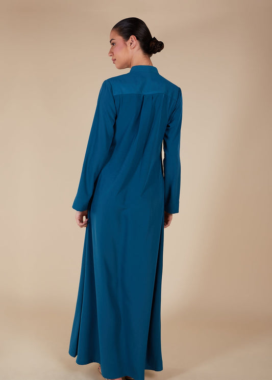 High Neck Abaya Blue - Final Sale