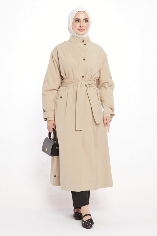 High Neck Long Coat