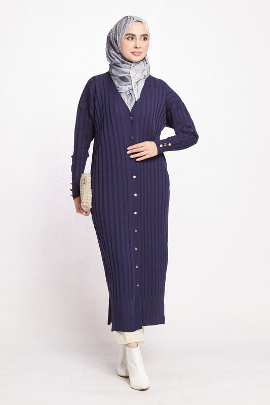 Striped Wide Collar Cardigan