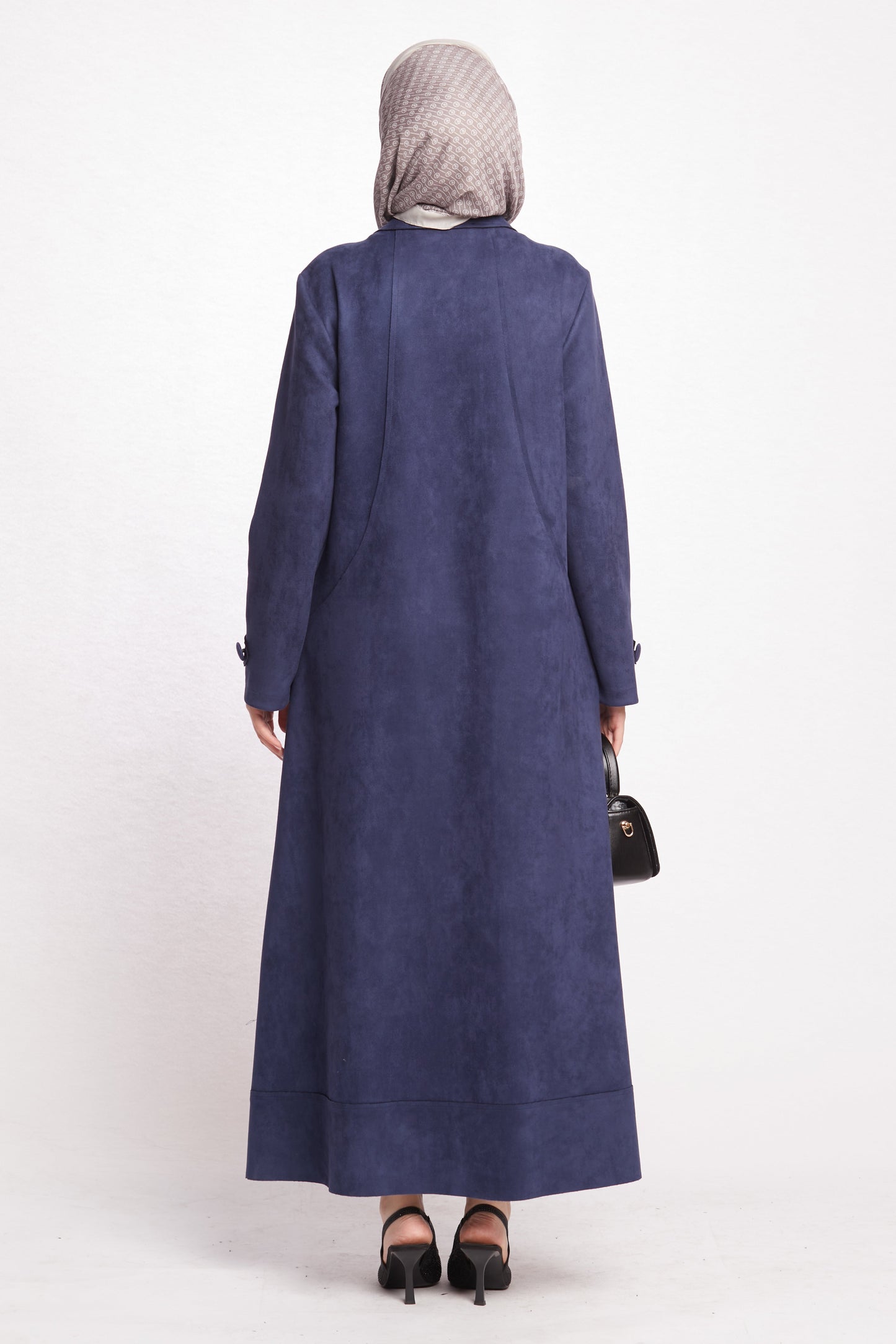 Hidden Pocket Suede Overcoat
