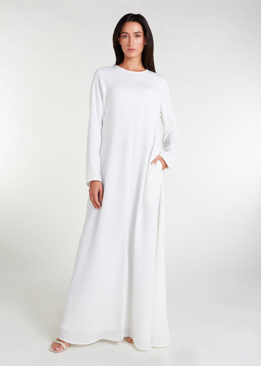 Long Line Abaya White