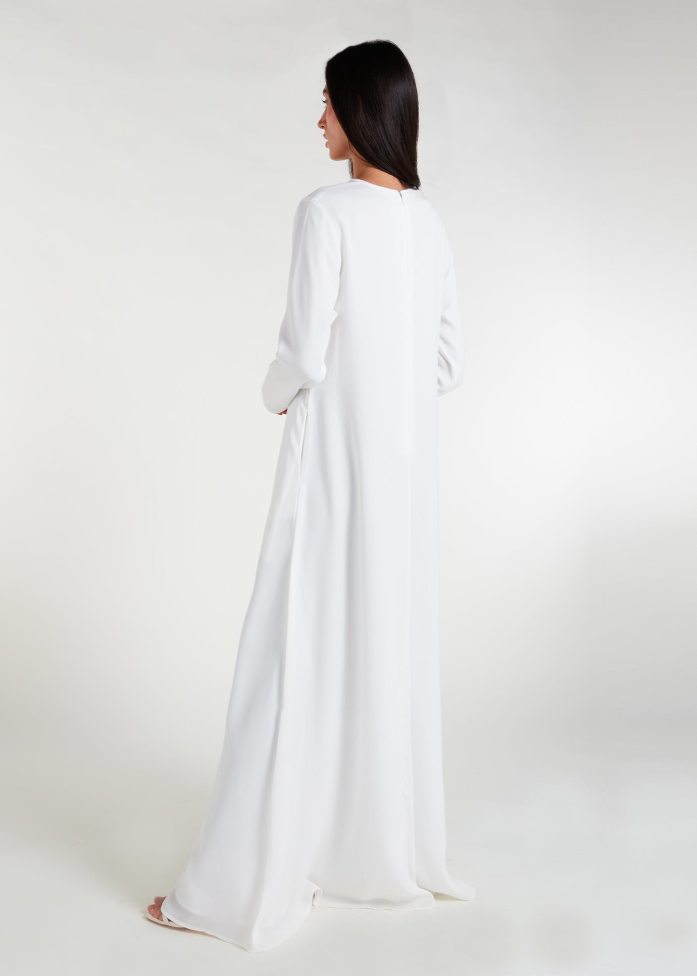 Long Line Abaya White