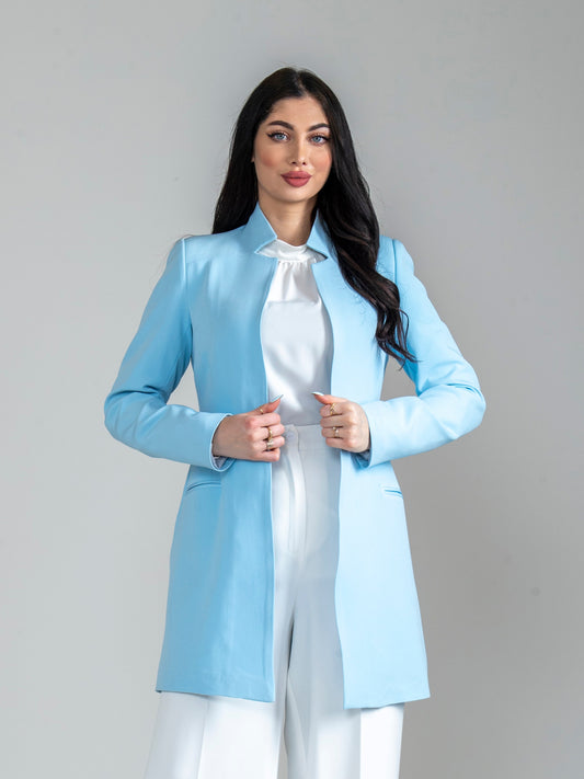 formal jacket with a women's shirt