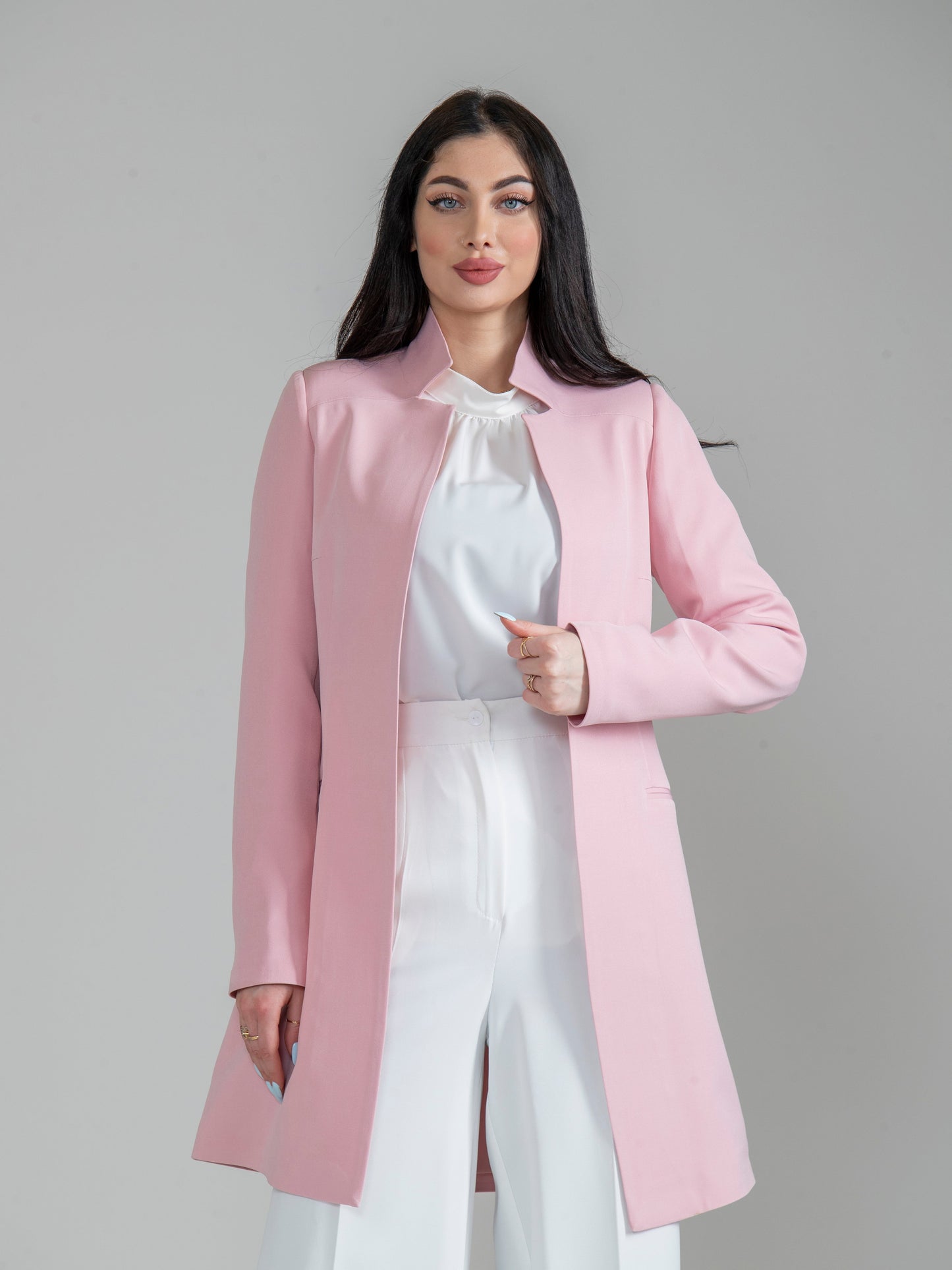 formal jacket with a women's shirt