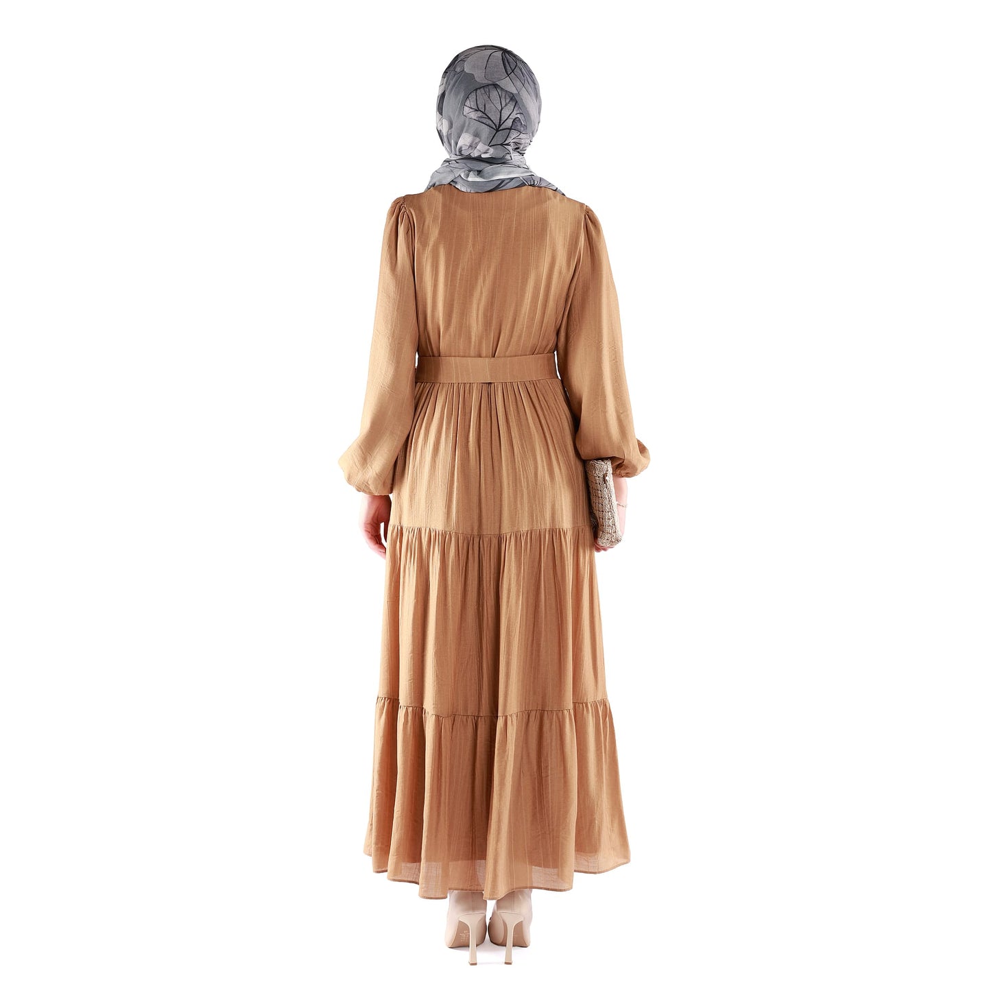Lined Belted Pleated Dress