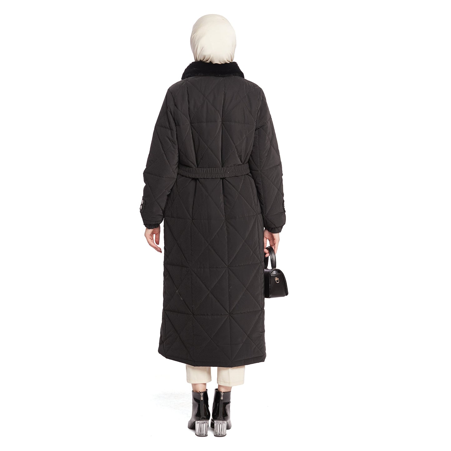 Fur Collar Quilted Coat