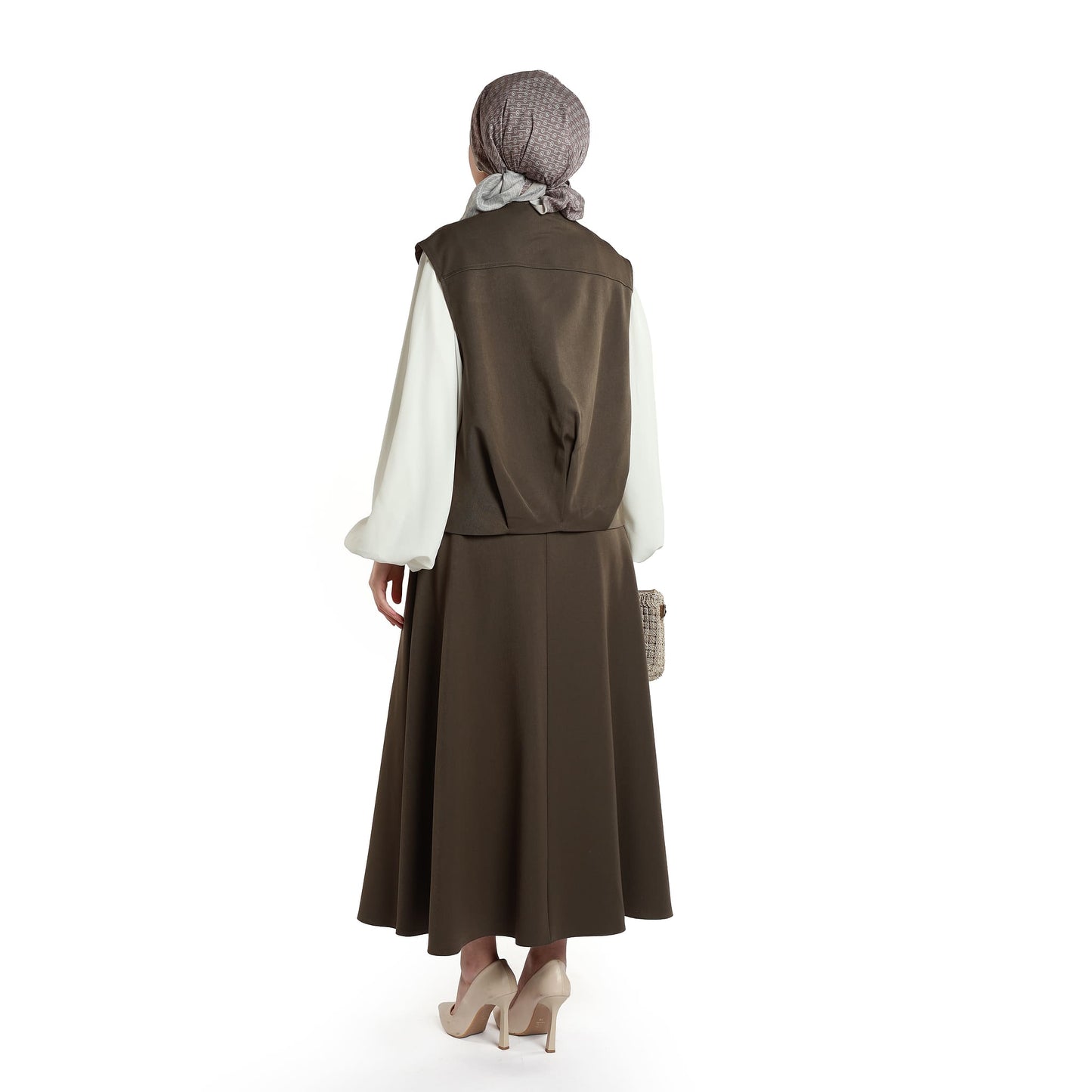 Zip-Up Skirt Suit
