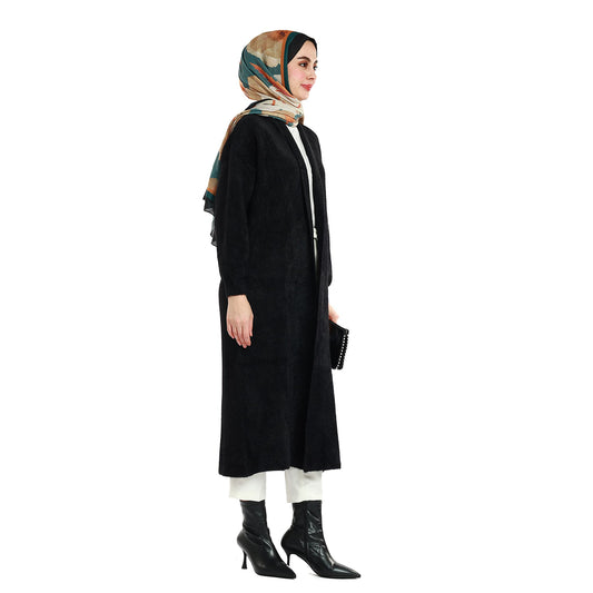 Long Knitted Tunic with Shawl Collar