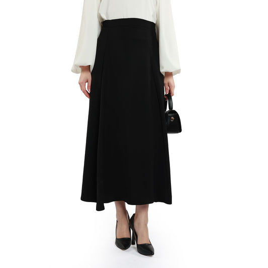 Zippered Satin Skirt