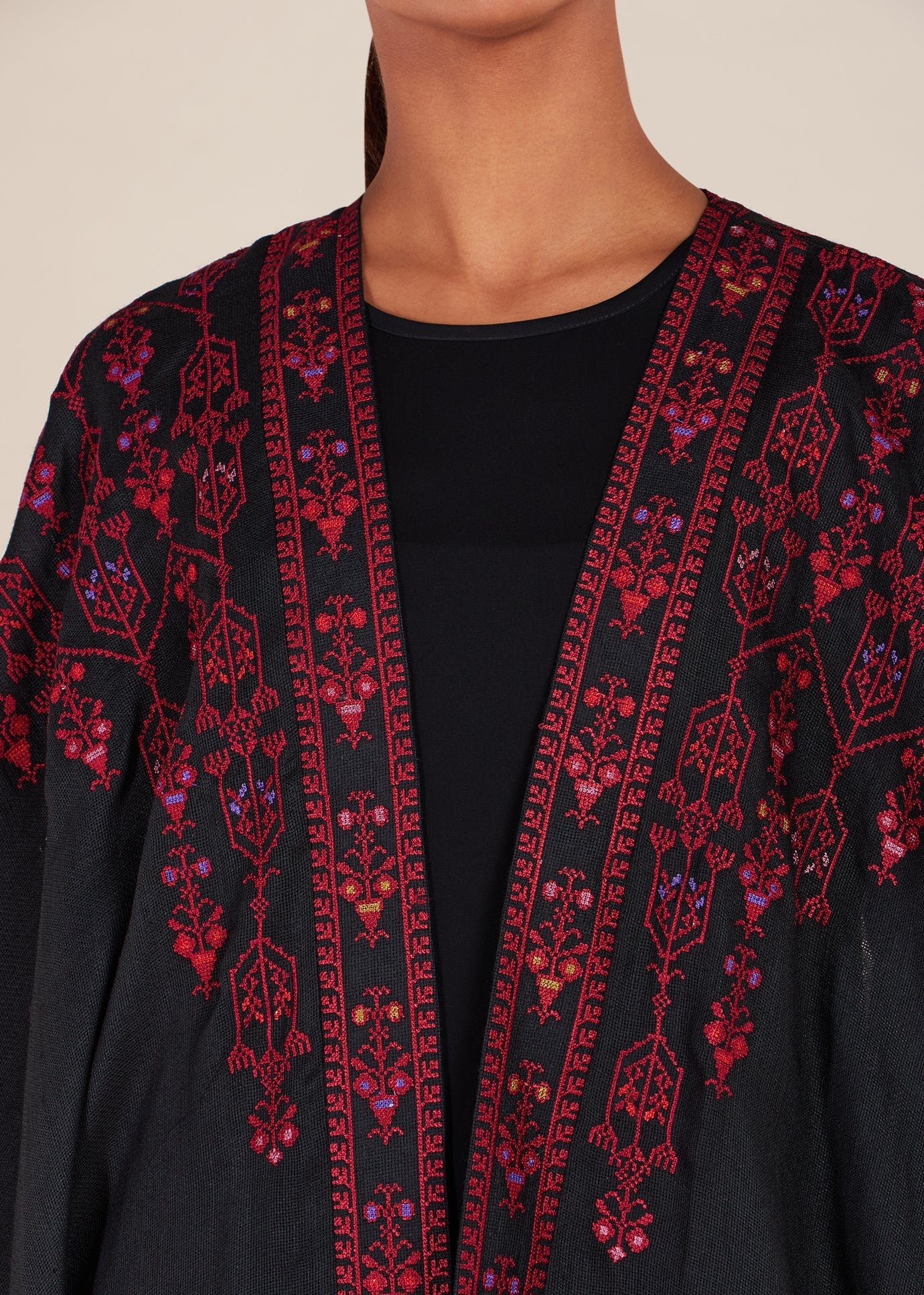 Tatreez Open Abaya - Final Sale
