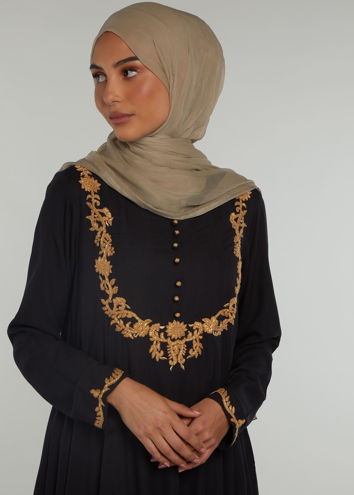 Zardozi Abaya Black