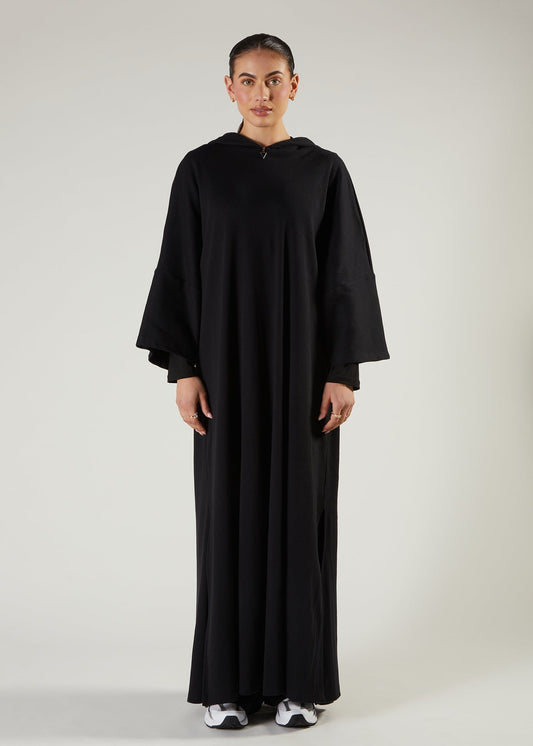 Rib Hoody Black