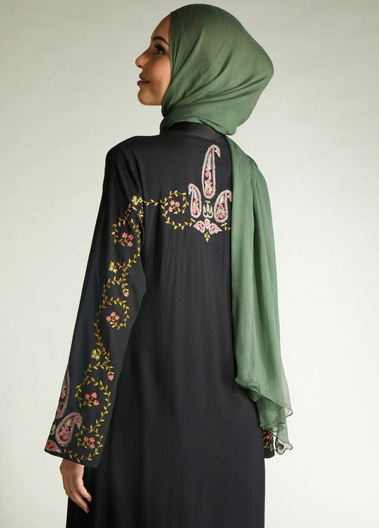 Pink Paisley Abaya