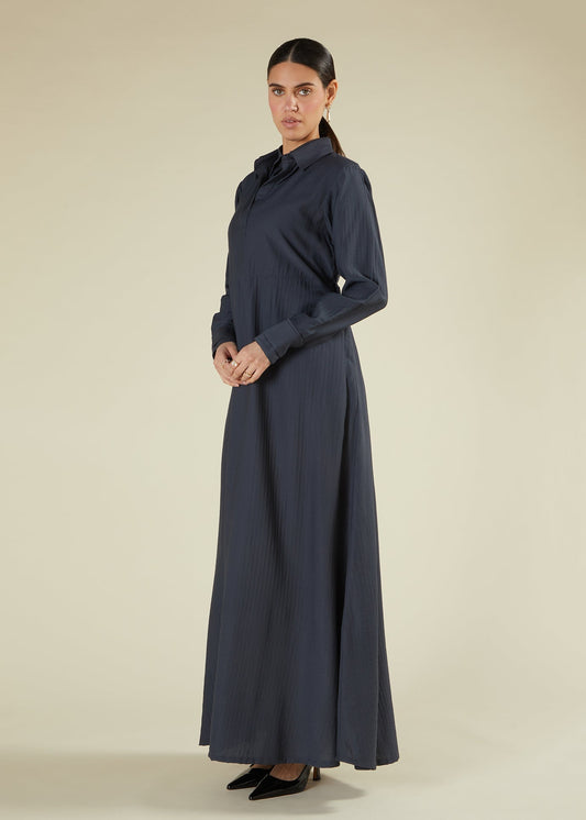 Double Collar Maxi Cobalt Blue
