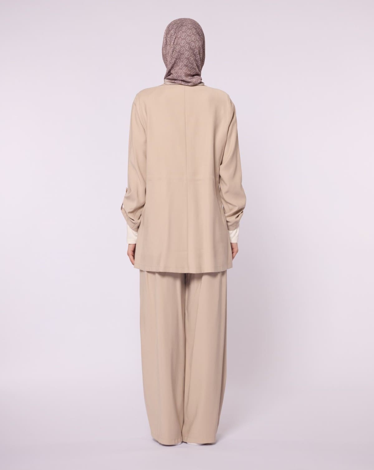 Wide V Neck Long Pants Two Piece Set