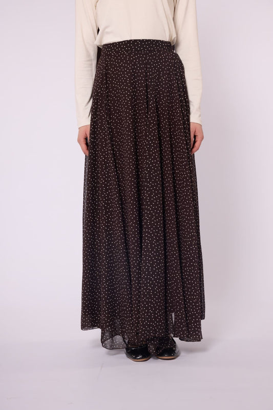 Lined Chiffon Skirt with Paisley Pattern