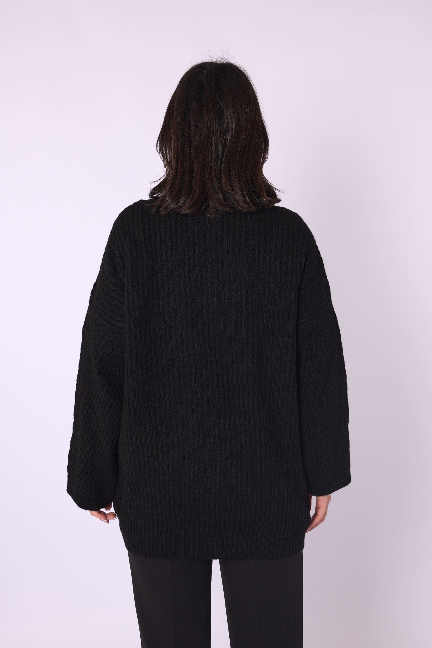 Striped Detail Relaxed Fit Long Knit Tunic