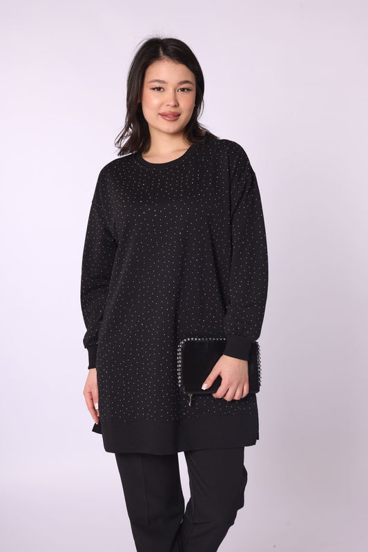 Slit Detail Stone Embellished Tunic