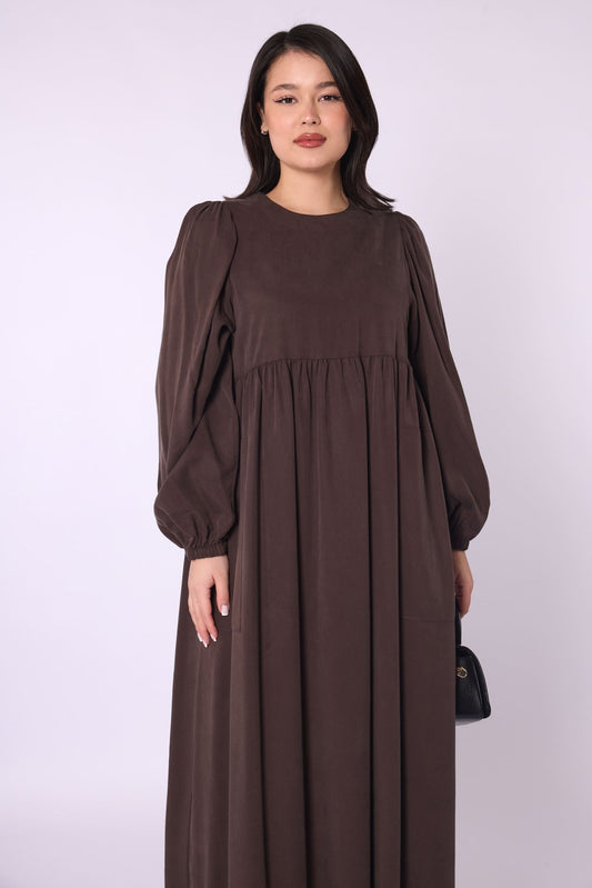 Ruched Detail Pocketed Long Women’s Dress