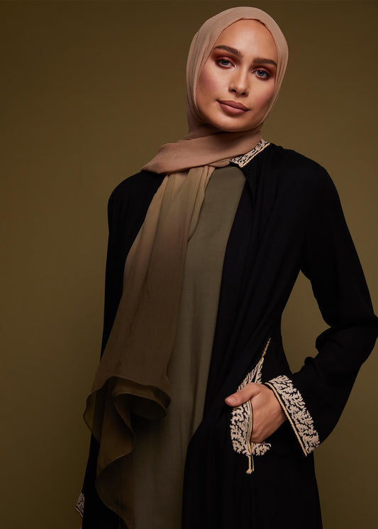 Cypress Open Abaya Black