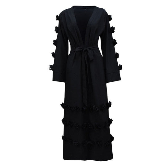 Pom-Pom Flower Abaya