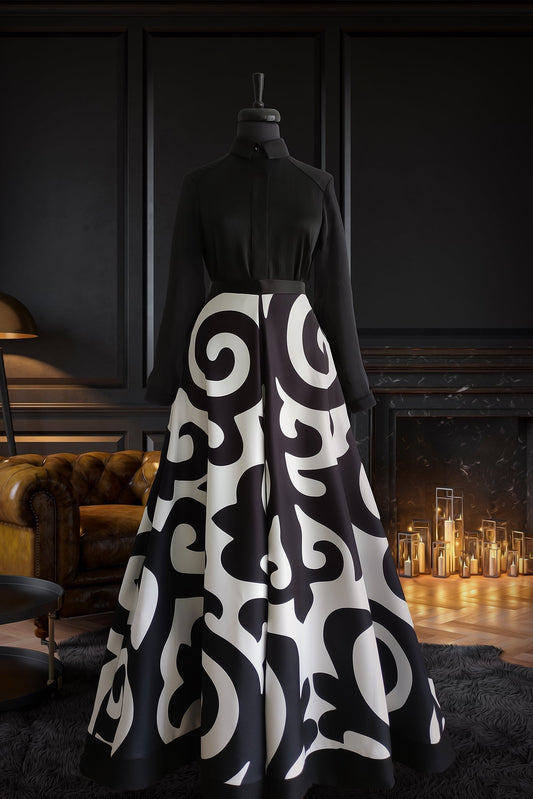 Silkway Skirt White Black