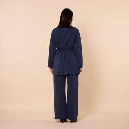 Wrap Look Three Piece Set With Waist Tie