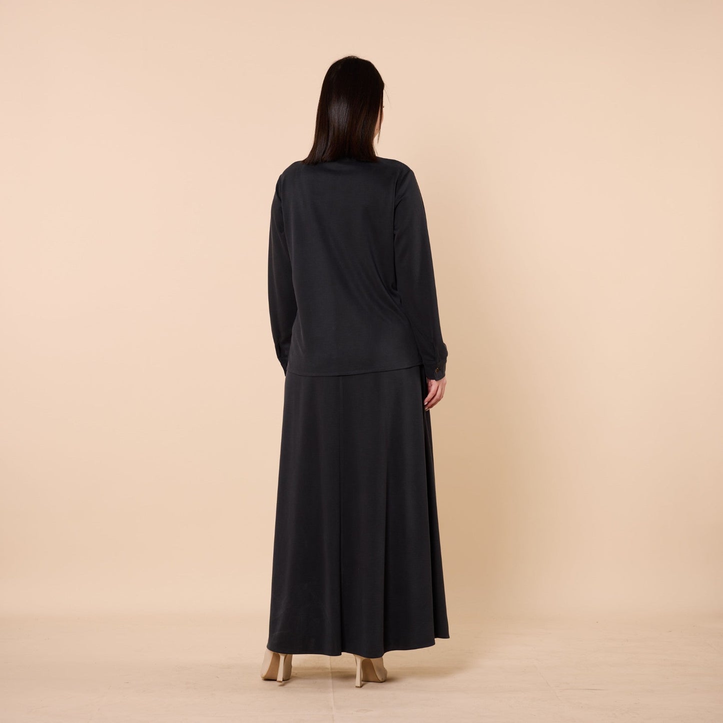 Polo Collar Two Piece Skirt Set With Pocket Detail