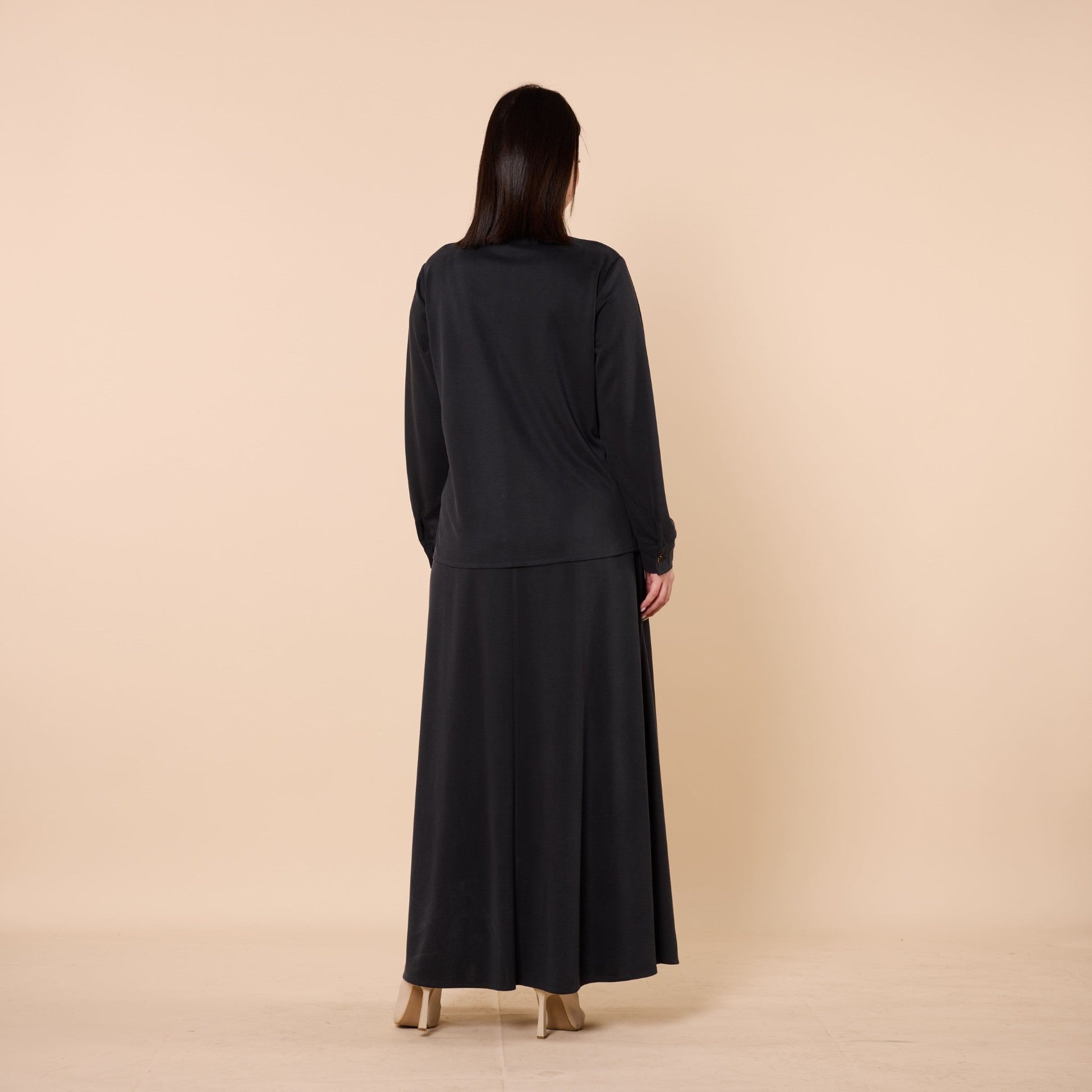 Polo Collar Two Piece Skirt Set With Pocket Detail