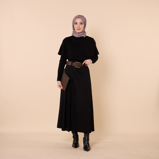 Belted Midi Length Skirt