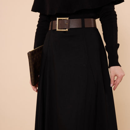Belted Midi Length Skirt